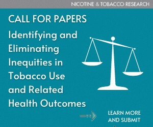 Nicotine & Tobacco Research intende pubblicare un numero a tema sull'identificazione e l'eliminazione delle disuguaglianze nell'uso del tabacco e nei relativi risultati sulla salute.