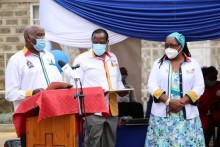 Rev Kogo with ISSUP Executive Dr. Richard Gakunju & ISSUP Kenya Deputy President, Susan Gitau